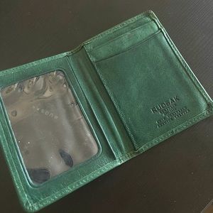 Rudsak leather card holder - messenger Green with photo slot